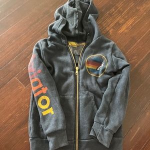 Aviator nation black zip up with rainbow logo